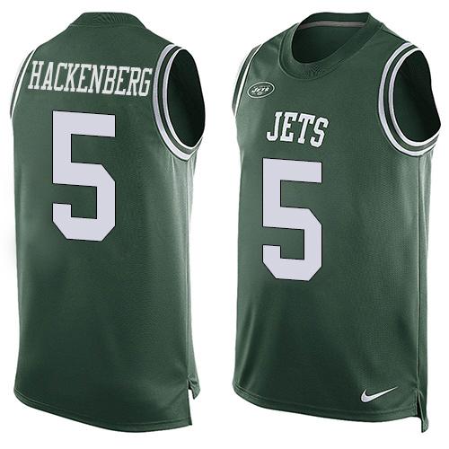 Nike Jets #5 Christian Hackenberg Green Team Color Men's Stitched NFL Limited Tank Top Jersey Nike Jets #5 Christian Hackenberg Green Team Color Men's Stitched NFL Limited Tank Top Jersey