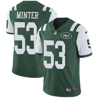 Nike Jets #53 Kevin Minter Green Team Color Men's Stitched NFL Vapor Untouchable Limited Jersey
