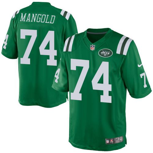 Nike Jets #74 Nick Mangold Green Men's Stitched NFL Elite Rush Jersey