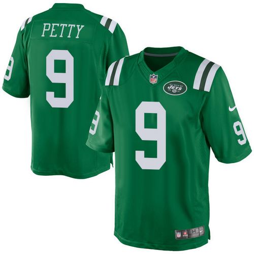 Nike Jets #9 Bryce Petty Green Men's Stitched NFL Elite Rush Jersey