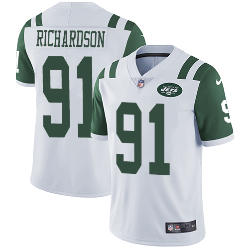 Nike Jets #91 Sheldon Richardson White Men's Stitched NFL Vapor Untouchable Limited Jersey Nike Jets #91 Sheldon Richardson White Men's Stitched NFL Vapor Untouchable Limited Jersey