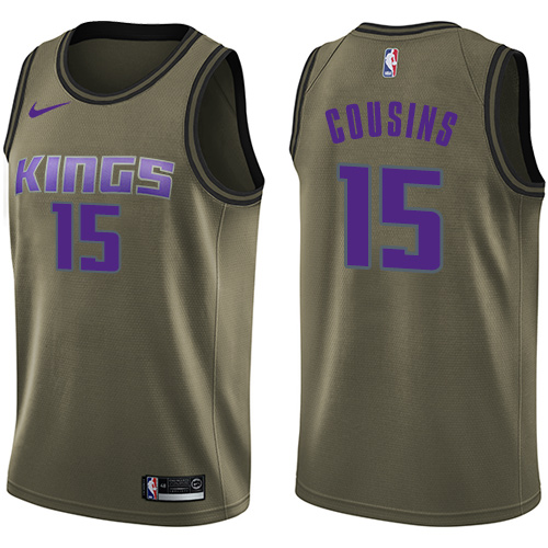 Nike Kings #15 DeMarcus Cousins Green Salute to Service NBA Swingman Jersey Nike Kings #15 DeMarcus Cousins Green Salute to Service NBA Swingman Jersey