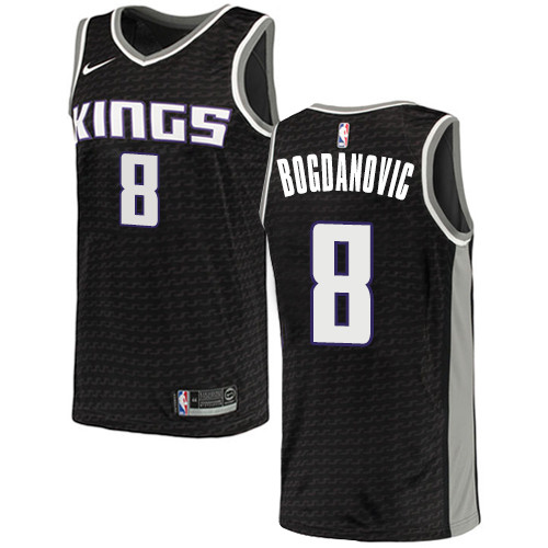 Nike Kings #8 Bogdan Bogdanovic Black NBA Swingman Statement