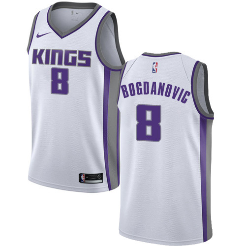 Nike Kings #8 Bogdan Bogdanovic White NBA Swingman Association