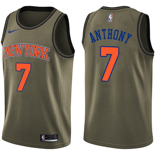 Nike Knicks #7 Carmelo Anthony Green Salute to Service NBA Swingman Jersey Nike Knicks #7 Carmelo Anthony Green Salute to Service NBA Swingman Jersey