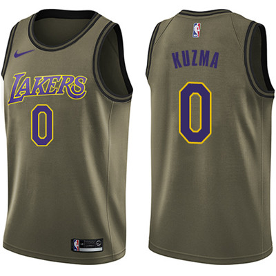Nike Lakers #0 Kyle Kuzma Green Salute to Service Youth NBA Swingman Jersey Nike Lakers #0 Kyle Kuzma Green Salute to Service Youth NBA Swingman Jersey