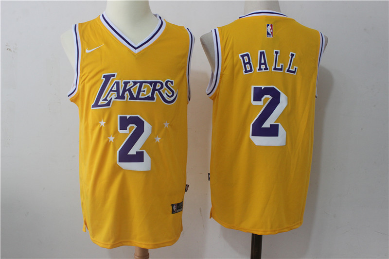 Nike Lakers #2 Lonzo Ball w Purple Number Stitched NBA Jersey Nike Lakers #2 Lonzo Ball w Purple Number Stitched NBA Jersey