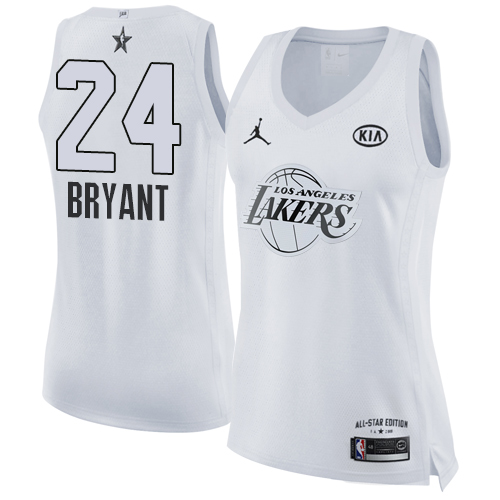 Nike Lakers #24 Kobe Bryant White Women's NBA Jordan Swingman 2018 All-Star Game Jersey Nike Lakers #24 Kobe Bryant White Women's NBA Jordan Swingman 2018 All-Star Game Jersey