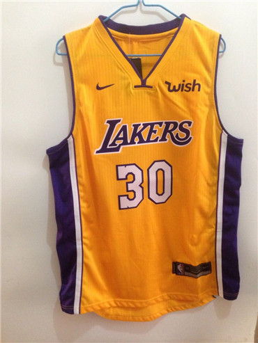 Nike Lakers #30 LICHI Yellow 17-18 Stitched NBA Jersey Nike Lakers #30 LICHI Yellow 17-18 Stitched NBA Jersey