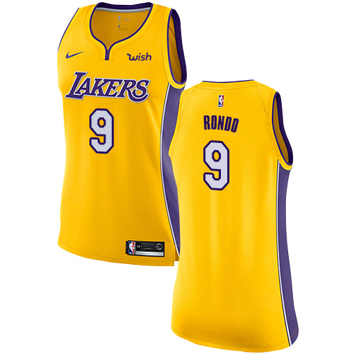 Nike Lakers #9 Rajon Rondo Gold Women's NBA Swingman Icon Edition Jersey