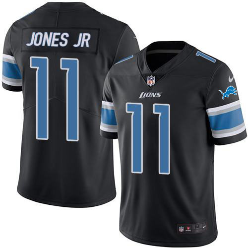 Nike Lions #11 Marvin Jones Jr Black Men's Customized Stitched NFL Limited Rush Jersey