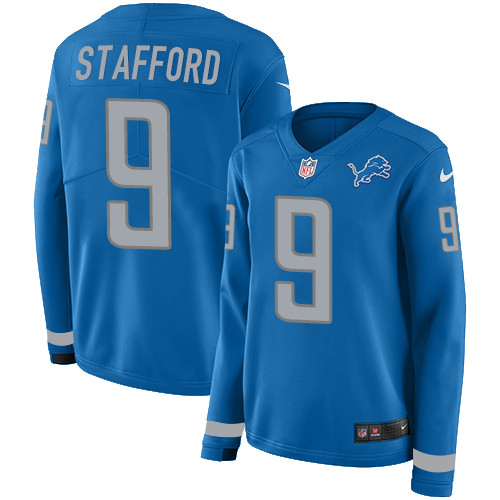 Nike Lions #9 Matthew Stafford Light Blue Team Color Women's Stitched