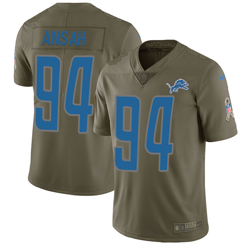 Nike Lions #94 Ziggy Ansah Olive Youth Stitched NFL Limited 2017 Salute to Service Jersey Nike Lions #94 Ziggy Ansah Olive Youth Stitched NFL Limited 2017 Salute to Service Jersey