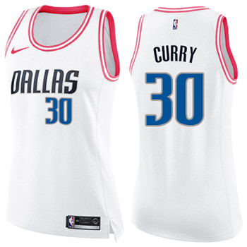 Nike Mavericks #30 Seth Curry White Pink Women's NBA Swingman Fashion Jersey$44.00$22.50
