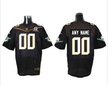 Nike Miami Dolphins Customized Black 2016 Pro Bowl Men's Stitched NFL Elite Jersey
