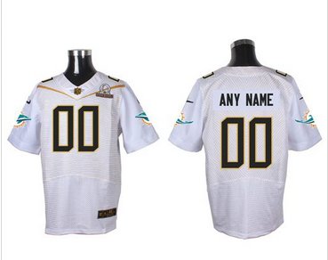 Nike Miami Dolphins Customized White 2016 Pro Bowl Men's Stitched NFL Elite Jersey