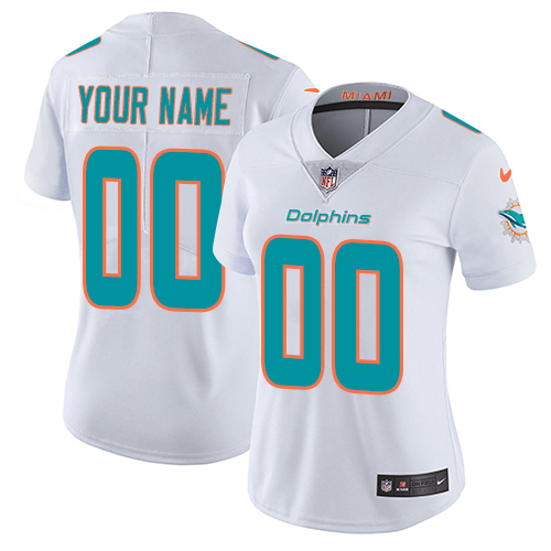 Nike NFL Miami Dolphins Vapor Untouchable Customized  Elite White Road Women's Jersey