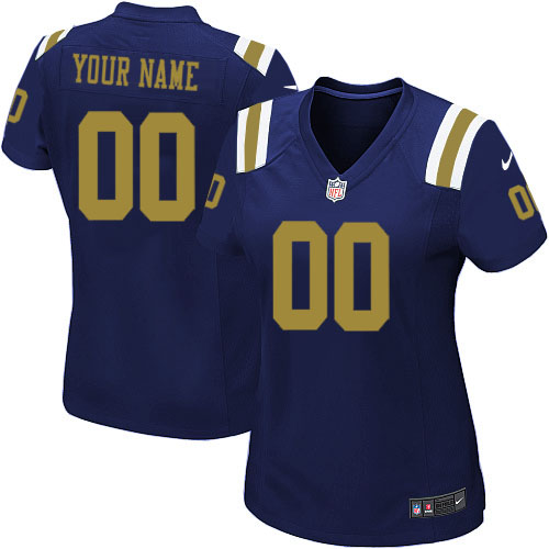 Nike NFL New York Jets Customized Elite Navy Blue Alternate Women's Jersey