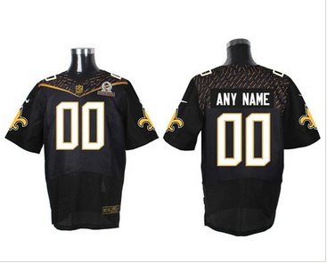 Nike New Orleans Saints Customized Black 2016 Pro Bowl Men's Stitched NFL Elite Jersey
