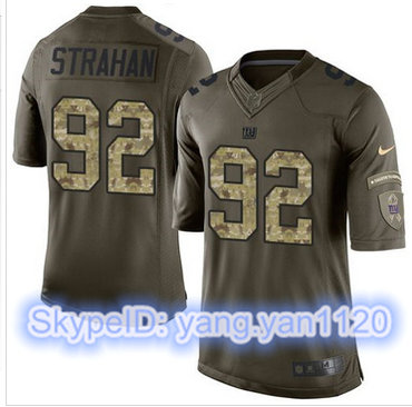 Nike New York Giants #92 Michael Strahan Green Men's Stitched NFL Limited Salute to Service Jersey