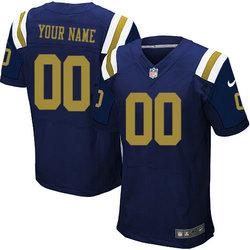 Nike New York Jets Customized Elite Dark Blue Jerseys