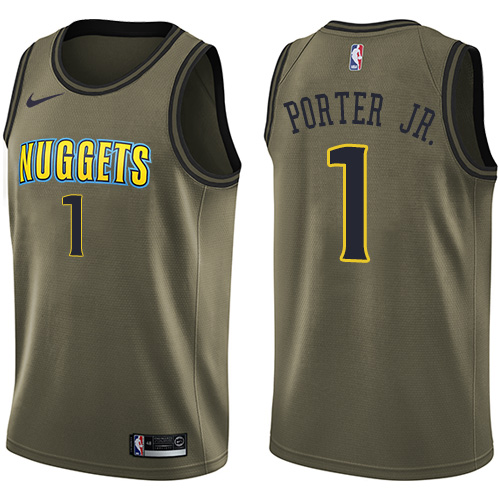 Nike Nuggets #1 Michael Porter Jr. Green NBA Swingman Salute to Service Jersey Nike Nuggets #1 Michael Porter Jr. Green NBA Swingman Salute to Service Jersey