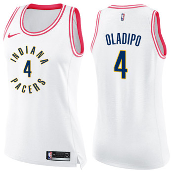 Nike Pacers #4 Victor Oladipo White Pink Women's NBA Swingman Fashion Jersey$44.00$22.50
