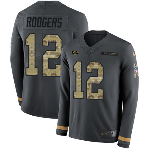 Nike Packers #12 Aaron Rodgers Anthracite Salute to Service Youth