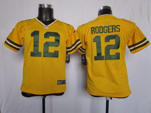 Nike Packers #12 Aaron Rodgers Yellow Alternate Youth Stitched NFL Elite Jersey Nike Packers #12 Aaron Rodgers Yellow Alternate Youth Stitched NFL Elite Jersey