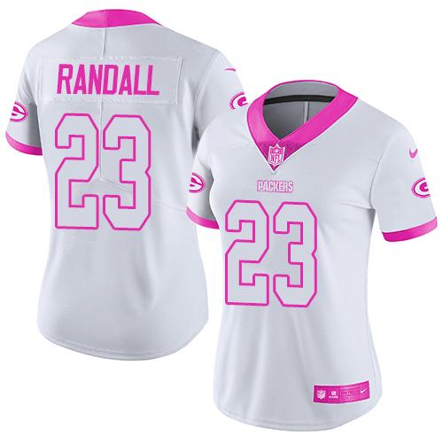 Nike Packers #23 Damarious Randall White Pink Women's Stitched NFL Limited Rush Fashion Jersey Nike Packers #23 Damarious Randall White Pink Women's Stitched NFL Limited Rush Fashion Jersey