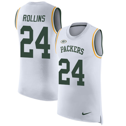 Nike Packers #24 Quinten Rollins White Men's Stitched NFL Limited Rush Tank Top Jersey Nike Packers #24 Quinten Rollins White Men's Stitched NFL Limited Rush Tank Top Jersey