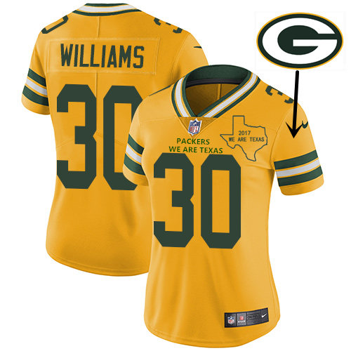 Nike Packers Yellow Women's Stitched NFL Limited Rush Jersey