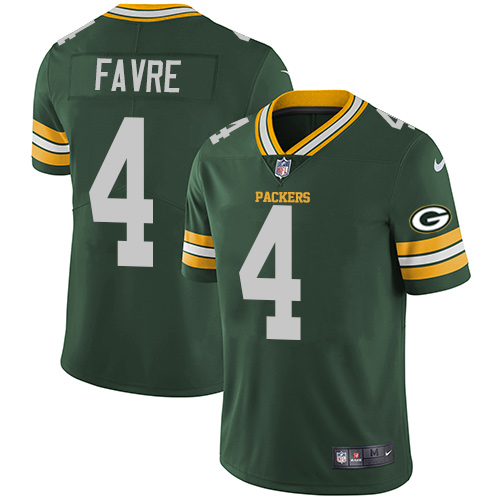 Nike Packers #4 Brett Favre Green Team Color Men's Stitched NFL Vapor Untouchable Limited Jersey