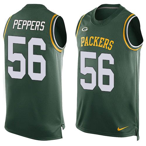 Nike Packers #56 Julius Peppers Green Team Color Men's Stitched NFL Limited Tank Top Jersey Nike Packers #56 Julius Peppers Green Team Color Men's Stitched NFL Limited Tank Top Jersey