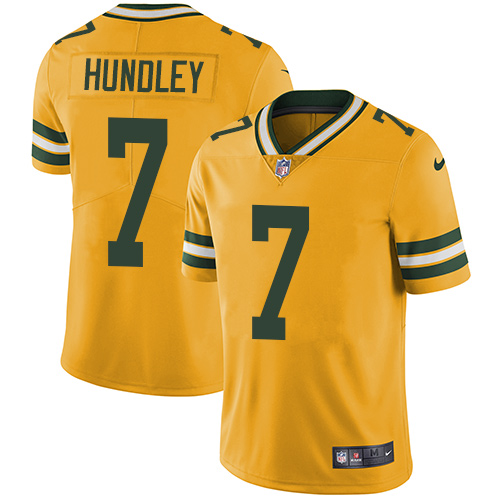 Nike Packers #7 Brett Hundley Men's  Limited Gold Rush Vapor Untouchable NFL Jersey