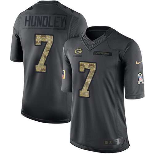Nike Packers #7 Brett Hundley Men's Limited Black 2016 Salute to Service NFL Jersey Nike Packers #7 Brett Hundley Men's Limited Black 2016 Salute to Service NFL Jersey