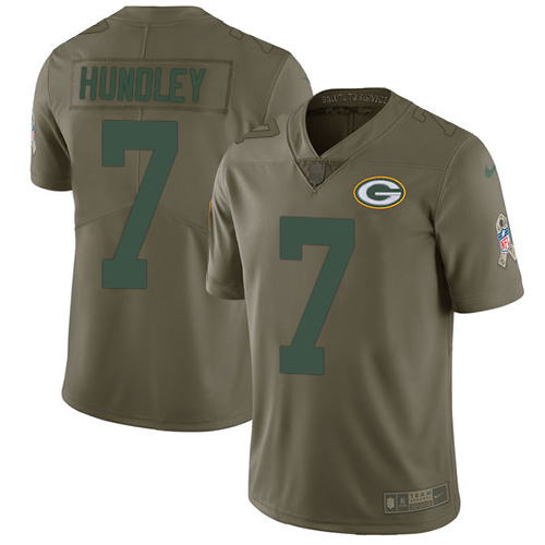 Nike Packers #7 Brett Hundley Men's Limited Olive 2017 Salute to Service NFL Jersey Nike Packers #7 Brett Hundley Men's Limited Olive 2017 Salute to Service NFL Jersey