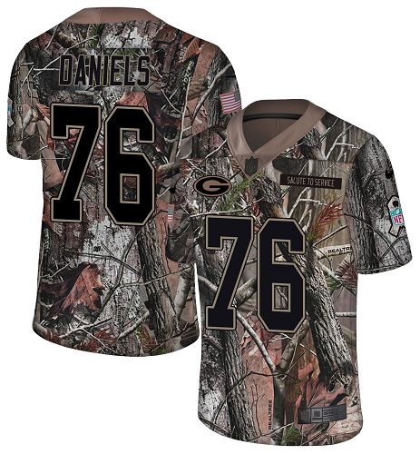 Nike Packers #76 Mike Daniels Camo Men's Stitched NFL Limited Rush Realtree Jersey