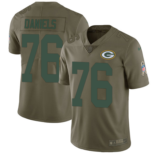 Nike Packers #76 Mike Daniels Olive Men's Stitched NFL Limited 2017 Salute To Service Jersey