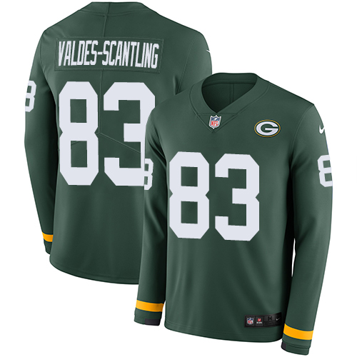 Nike Packers #83 Marquez Valdes-Scantling Green Team Color Men's Stitched NFL Limited Therma Long Sleeve Jersey Nike Packers #83 Marquez Valdes-Scantling Green Team Color Men's Stitched NFL Limited Therma Long Sleeve Jersey