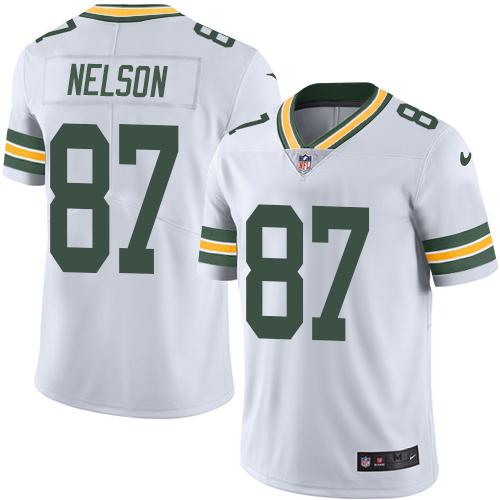 Nike Packers #87 Jordy Nelson White Men's Stitched NFL Limited Rush Jersey Nike Packers #87 Jordy Nelson White Men's Stitched NFL Limited Rush Jersey