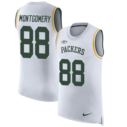 Nike Packers #88 Ty Montgomery White Men's Stitched NFL Limited Rush Tank Top Jersey Nike Packers #88 Ty Montgomery White Men's Stitched NFL Limited Rush Tank Top Jersey