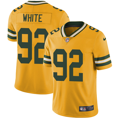 Nike Packers #92 Reggie White Yellow Men's Stitched NFL Limited Rush Jersey Nike Packers #92 Reggie White Yellow Men's Stitched NFL Limited Rush Jersey