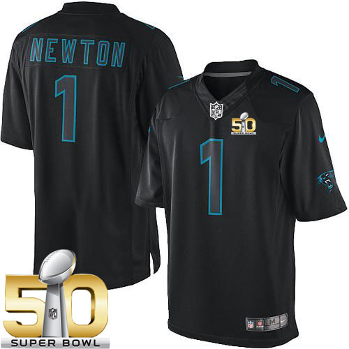 Nike Panthers #1 Cam Newton Black Super Bowl 50 Men's Stitched NFL Impact Limited Jersey Nike Panthers #1 Cam Newton Black Super Bowl 50 Men's Stitched NFL Impact Limited Jersey