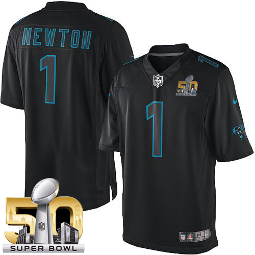 Nike Panthers #1 Cam Newton Black Super Bowl 50 Men's Stitched NFL Impact Limited Jersey Nike Panthers #1 Cam Newton Black Super Bowl 50 Men's Stitched NFL Impact Limited Jersey