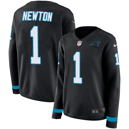 Nike Panthers #1 Cam Newton Black Team Color Women's Stitched NFL