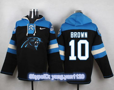 Nike Panthers #10 Corey Brown Black Player Pullover NFL Hoodie