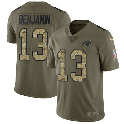 Nike Panthers #13 Kelvin Benjamin Olive Camo Men's Stitched NFL Limited 2017 Salute To Service Jersey