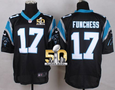 Nike Panthers #17 Devin Funchess Black Team Color Super Bowl 50 Men's Stitched NFL Elite Jersey Nike Panthers #17 Devin Funchess Black Team Color Super Bowl 50 Men's Stitched NFL Elite Jersey