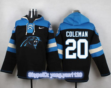 Nike Panthers #20 Kurt Coleman Black Player Pullover NFL Hoodie